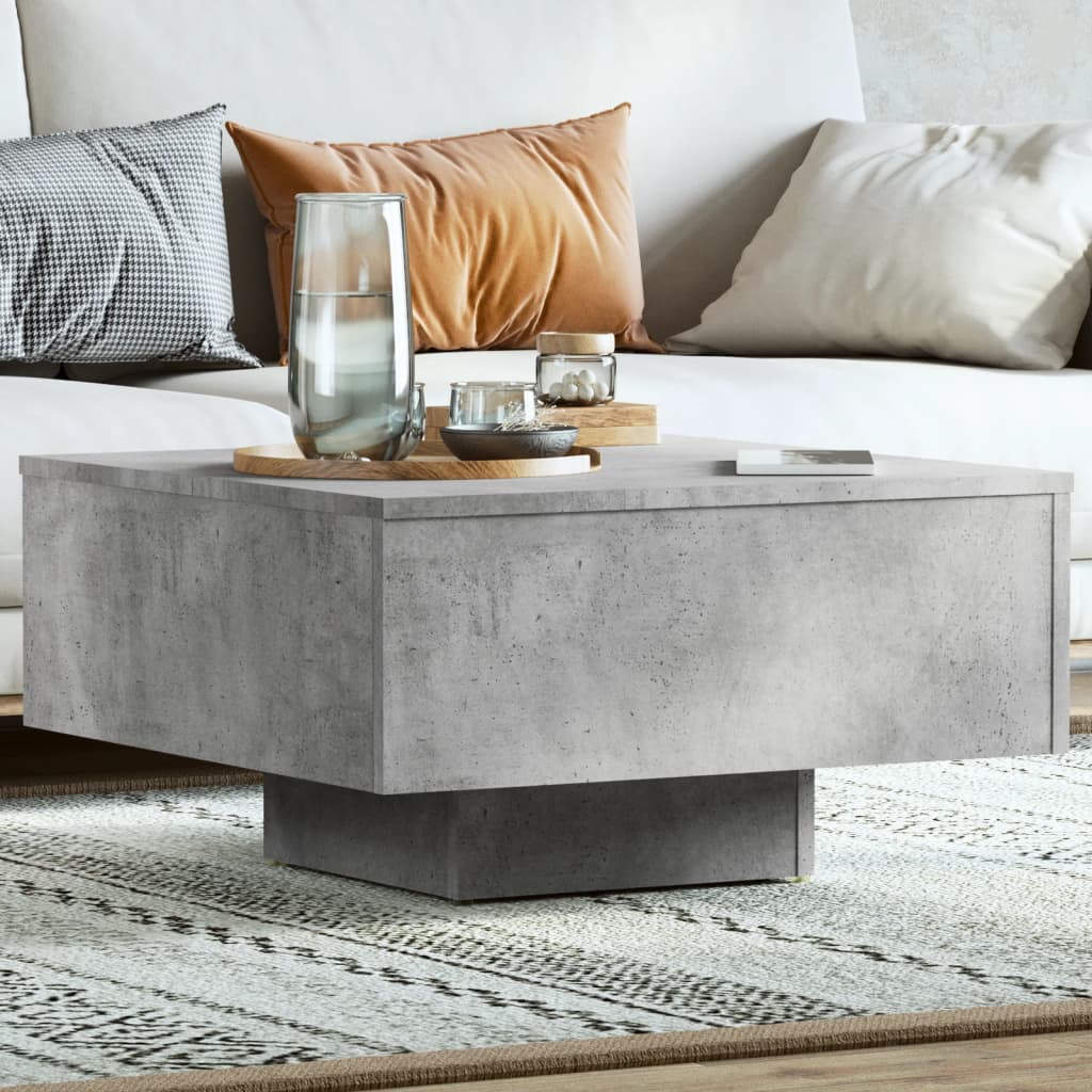 Salongbord Betonggrå 60X60X31,5 Cm Konstruert Tre