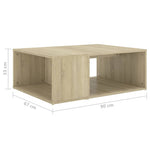 Salongbord Sonoma Eik 90X67X33 Cm Konstruert Tre