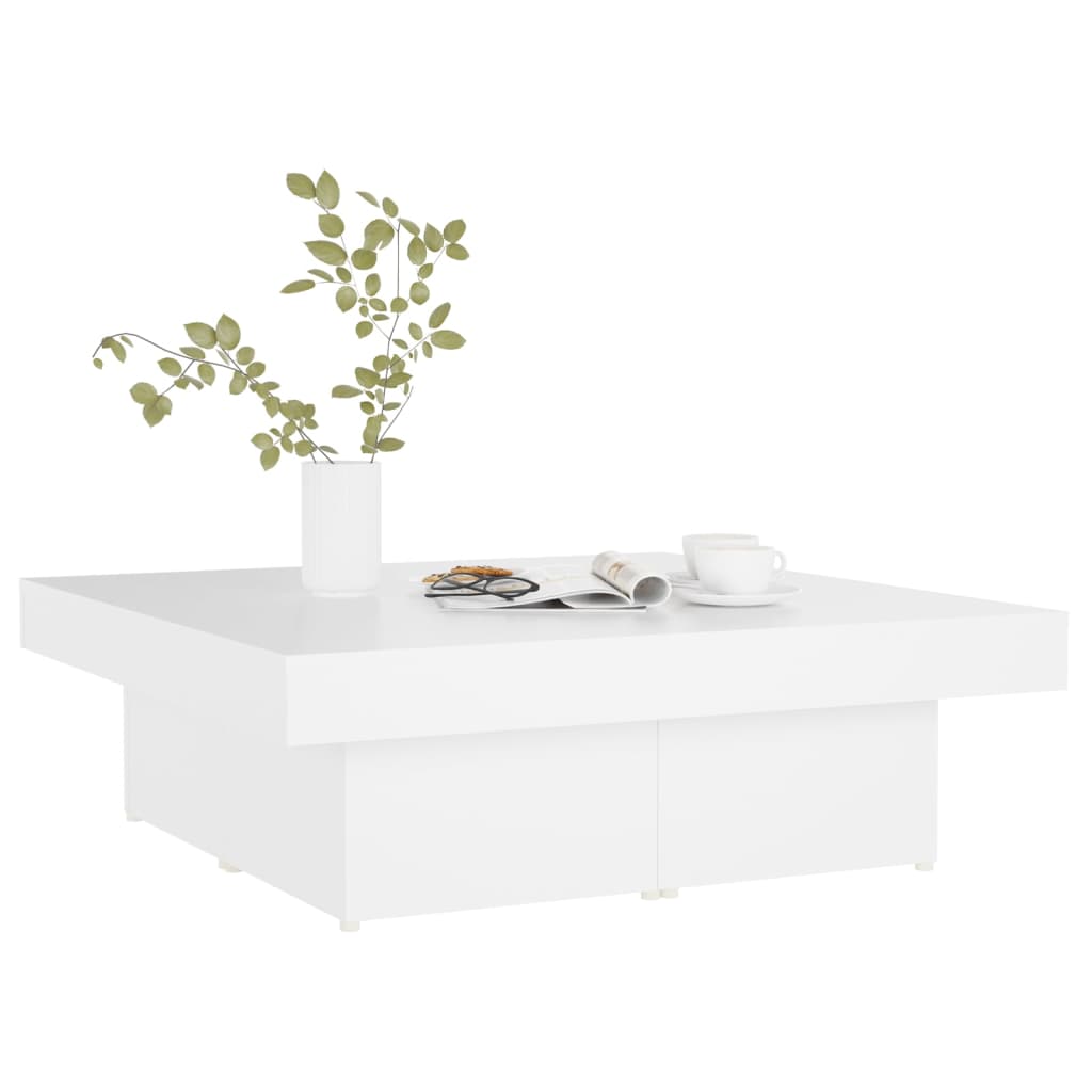 Salongbord Hvit 90X90X28 Cm Konstruert Tre