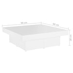 Salongbord Hvit 90X90X28 Cm Konstruert Tre