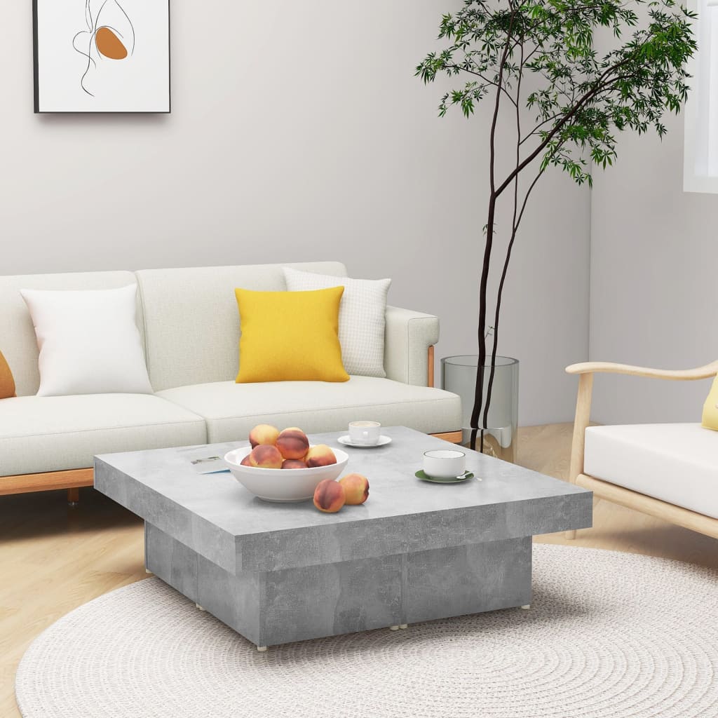 Salongbord Betonggrå 90X90X28 Cm Konstruert Tre