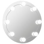 Veggspeil Med Led-Lys Rund Glass