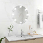 Veggspeil Med Led-Lys Rund Glass