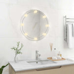 Veggspeil Med Led-Lys Rund Glass