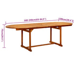 Utendørs Spisestue 7 Deler Heltre Akasie 160-240 Cm