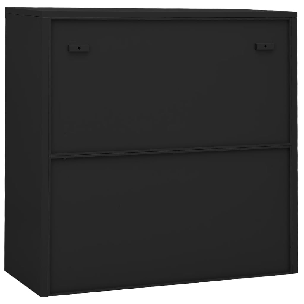 Kontorskap Med Skyvedør 90X40X90 Cm Stål Antrasitt