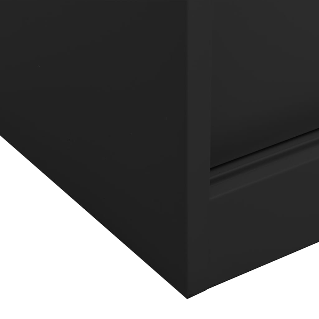 Kontorskap Med Skyvedør 90X40X90 Cm Stål Antrasitt