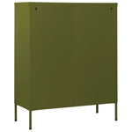 Kommode Olivengrønn 80X35X101,5 Cm Stål