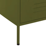Kommode Olivengrønn 80X35X101,5 Cm Stål