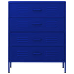 Kommode Marineblå 80X35X101,5 Cm Stål