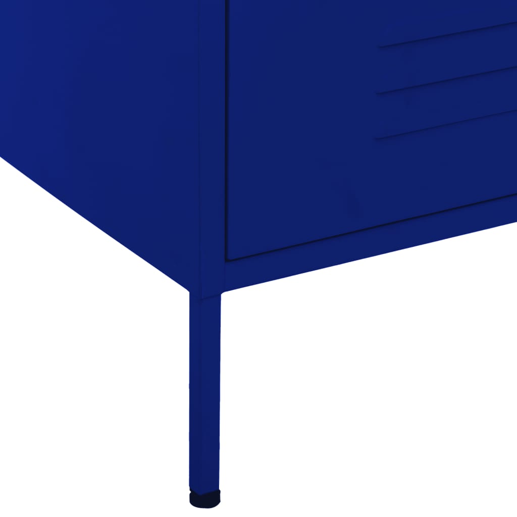Kommode Marineblå 80X35X101,5 Cm Stål
