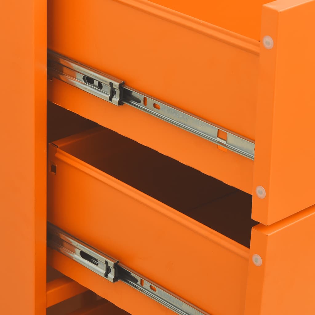 Kommode Oransje 80X35X101,5 Cm Stål