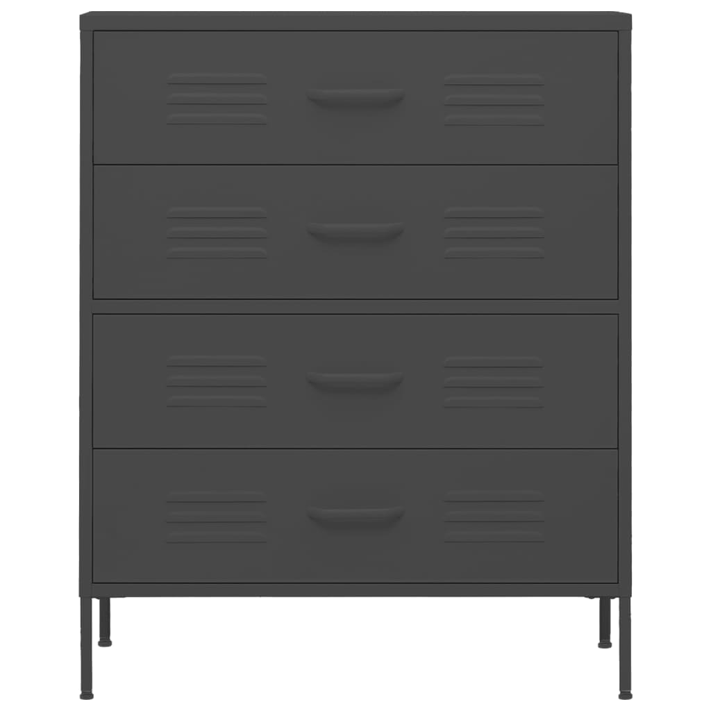 Kommode Antrasitt 80X35X101,5 Cm Stål