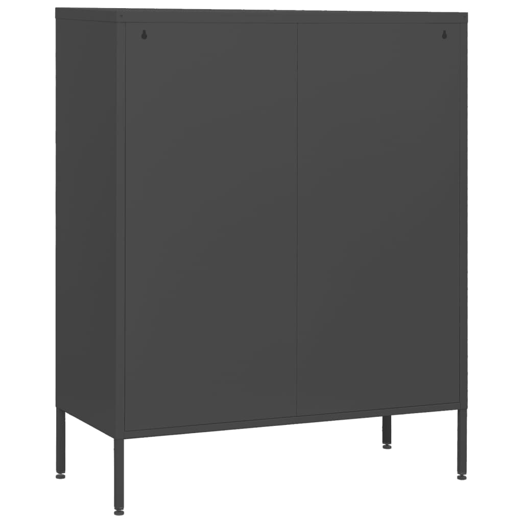 Kommode Antrasitt 80X35X101,5 Cm Stål