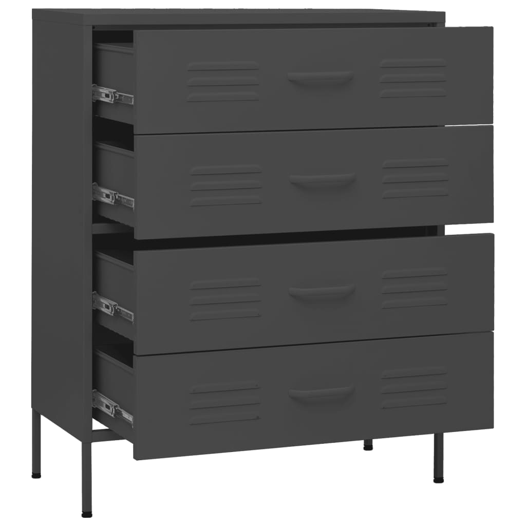 Kommode Antrasitt 80X35X101,5 Cm Stål