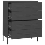 Kommode Antrasitt 80X35X101,5 Cm Stål