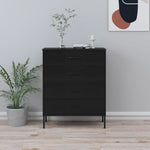 Kommode Svart 80X35X101,5 Cm Stål