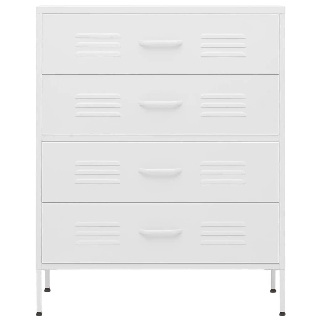 Kommode Hvit 80X35X101,5 Cm Stål