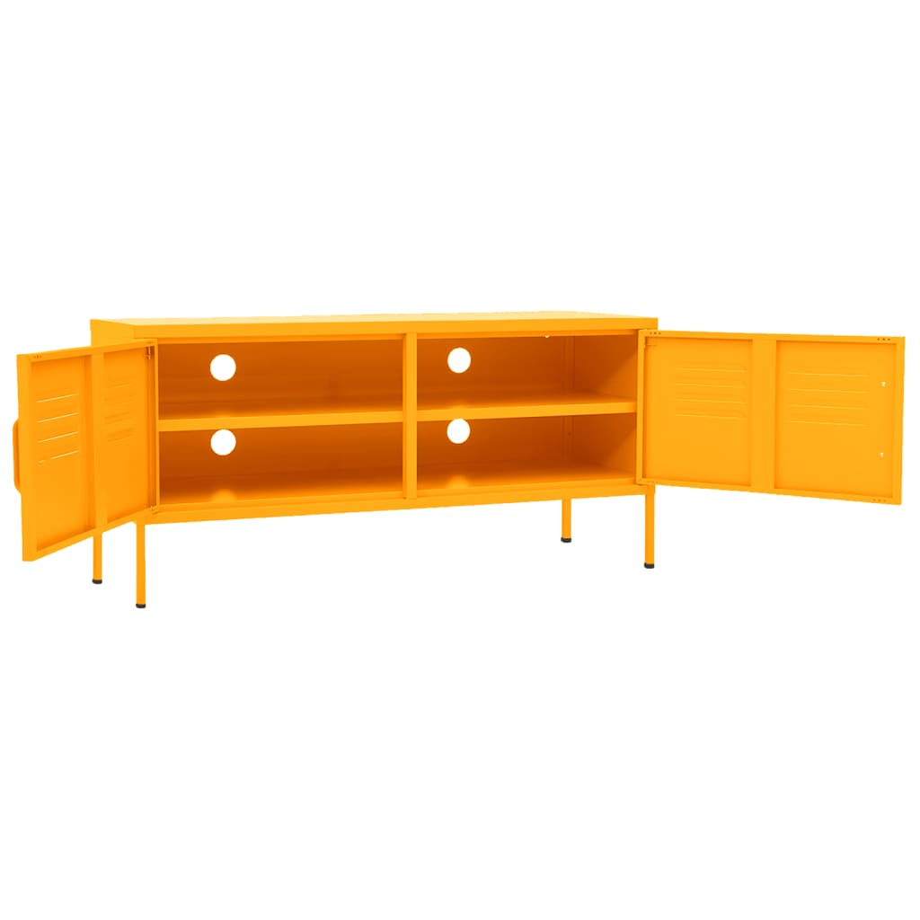 Tv-Benk Sennepsgul 105X35X50 Cm Stål