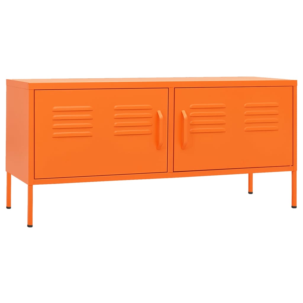 Tv-Benk Oransje 105X35X50 Cm Stål