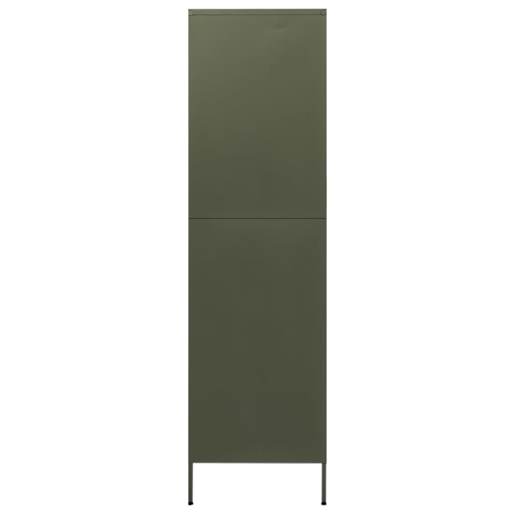 Garderobe Olivengrønn 90X50X180 Cm Stål
