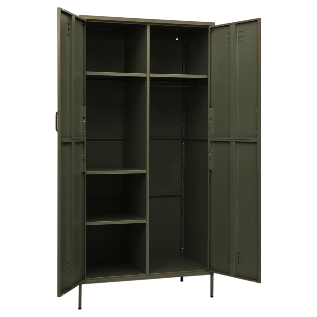 Garderobe Olivengrønn 90X50X180 Cm Stål