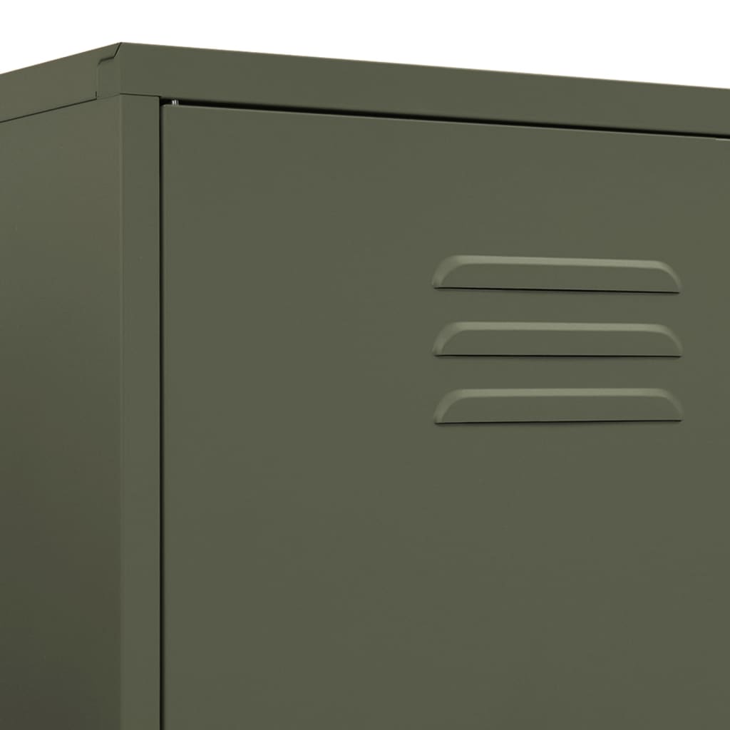 Garderobe Olivengrønn 90X50X180 Cm Stål