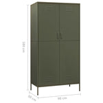 Garderobe Olivengrønn 90X50X180 Cm Stål