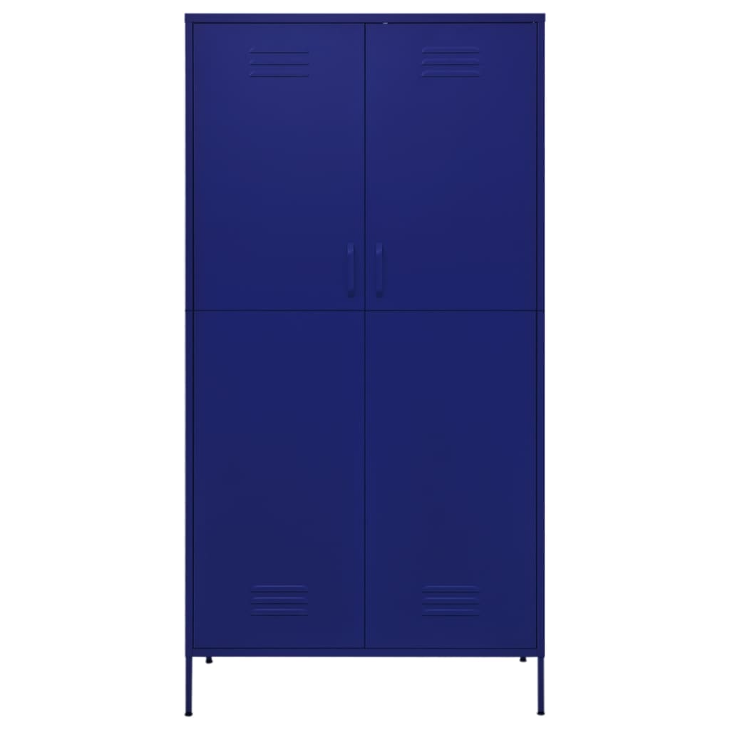 Garderobe Marineblå 90X50X180 Cm Stål