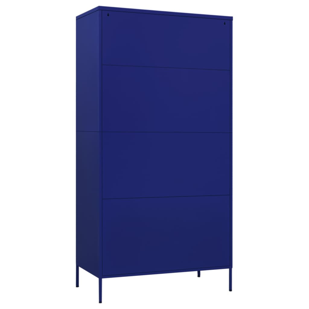 Garderobe Marineblå 90X50X180 Cm Stål