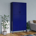 Garderobe Marineblå 90X50X180 Cm Stål