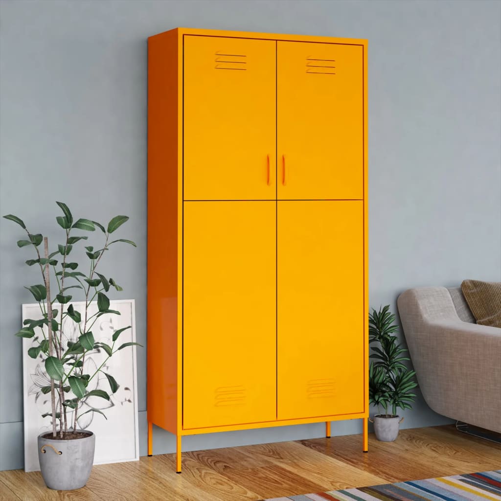 Garderobe Sennesgul 90X50X180 Cm Stål