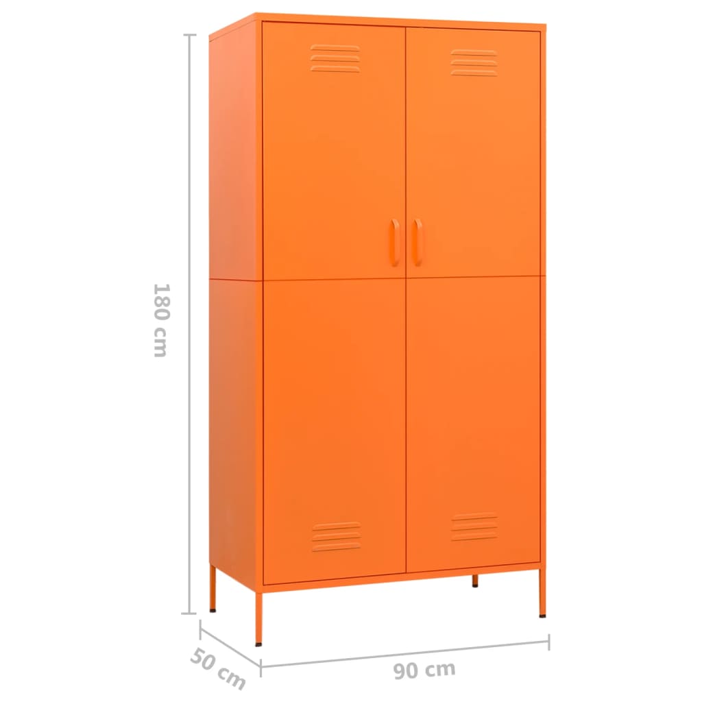 Garderobe Oransje 90X50X180 Cm Stål