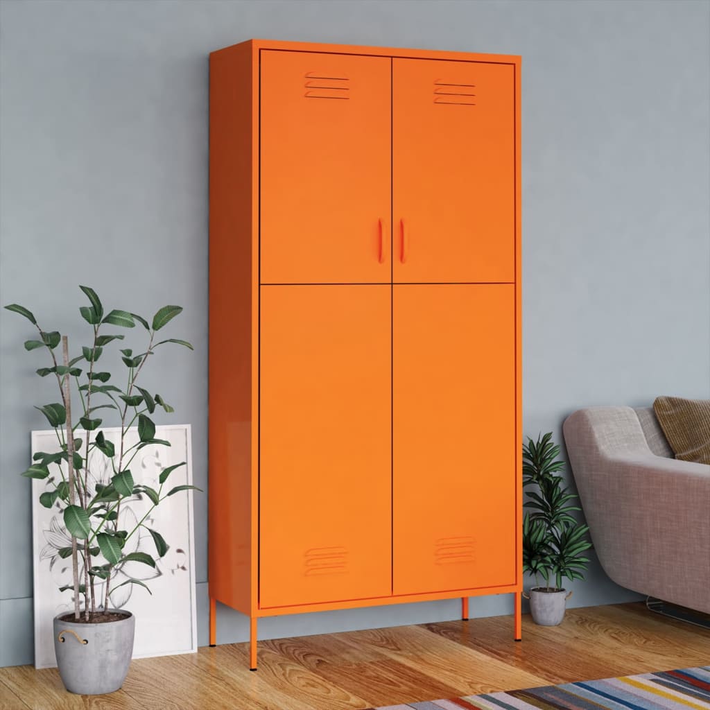 Garderobe Oransje 90X50X180 Cm Stål
