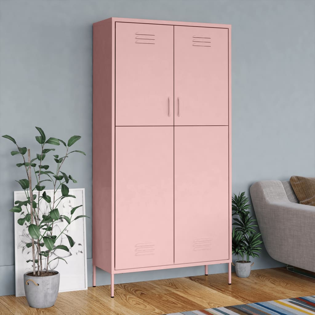 Garderobe Rosa 90X50X180 Cm Stål