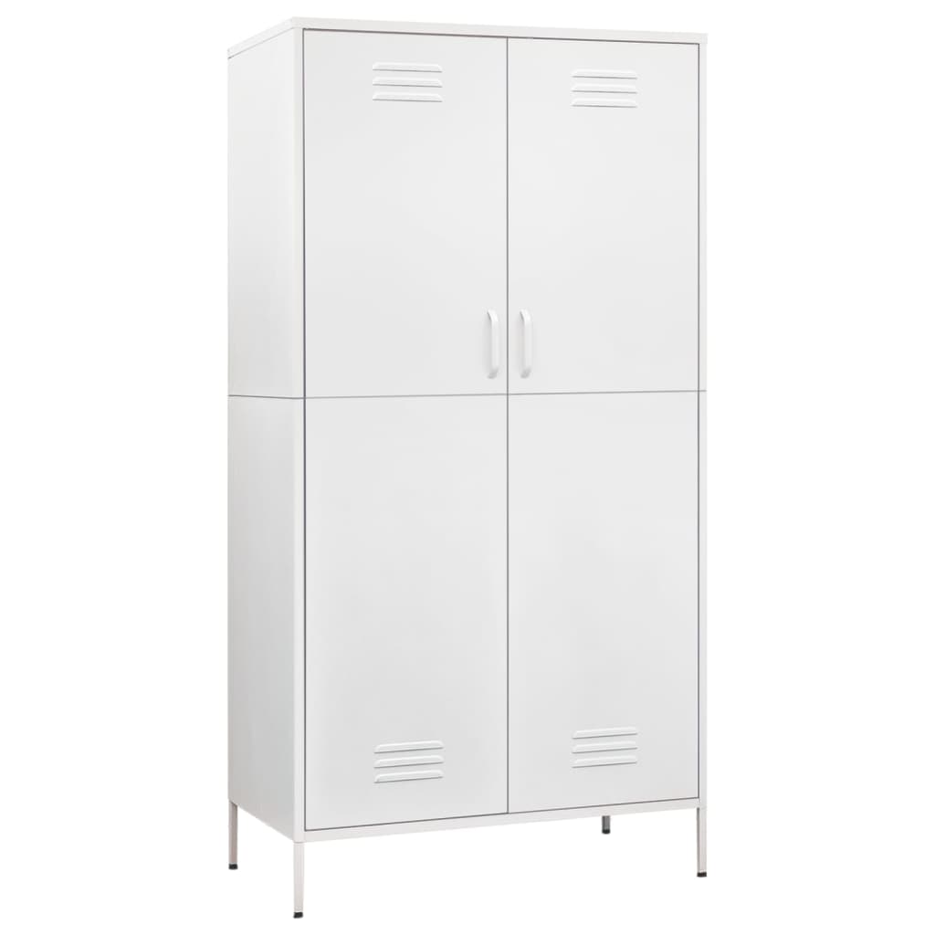 Garderobe Hvit 90X50X180 Cm Stål