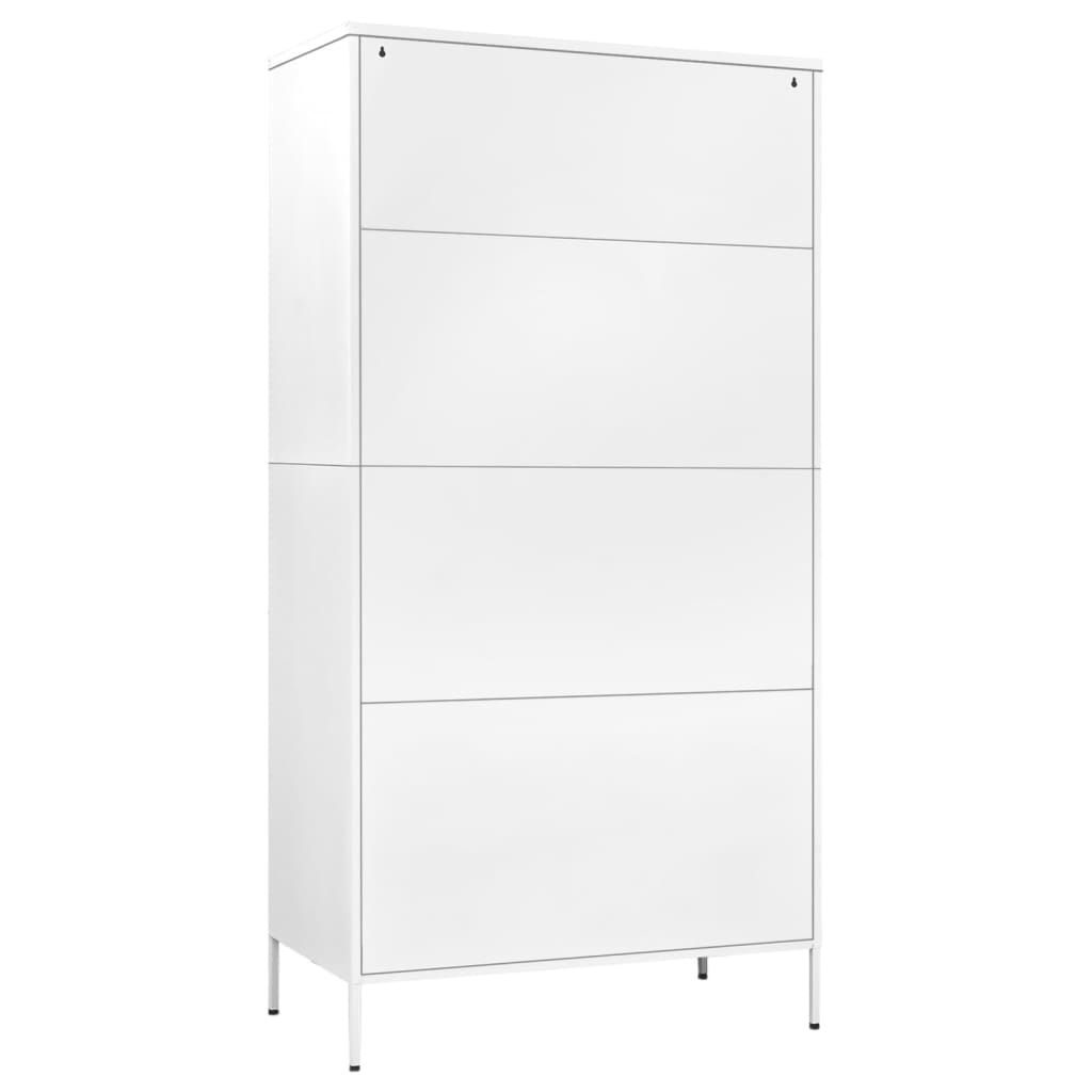 Garderobe Hvit 90X50X180 Cm Stål