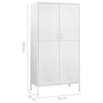 Garderobe Hvit 90X50X180 Cm Stål