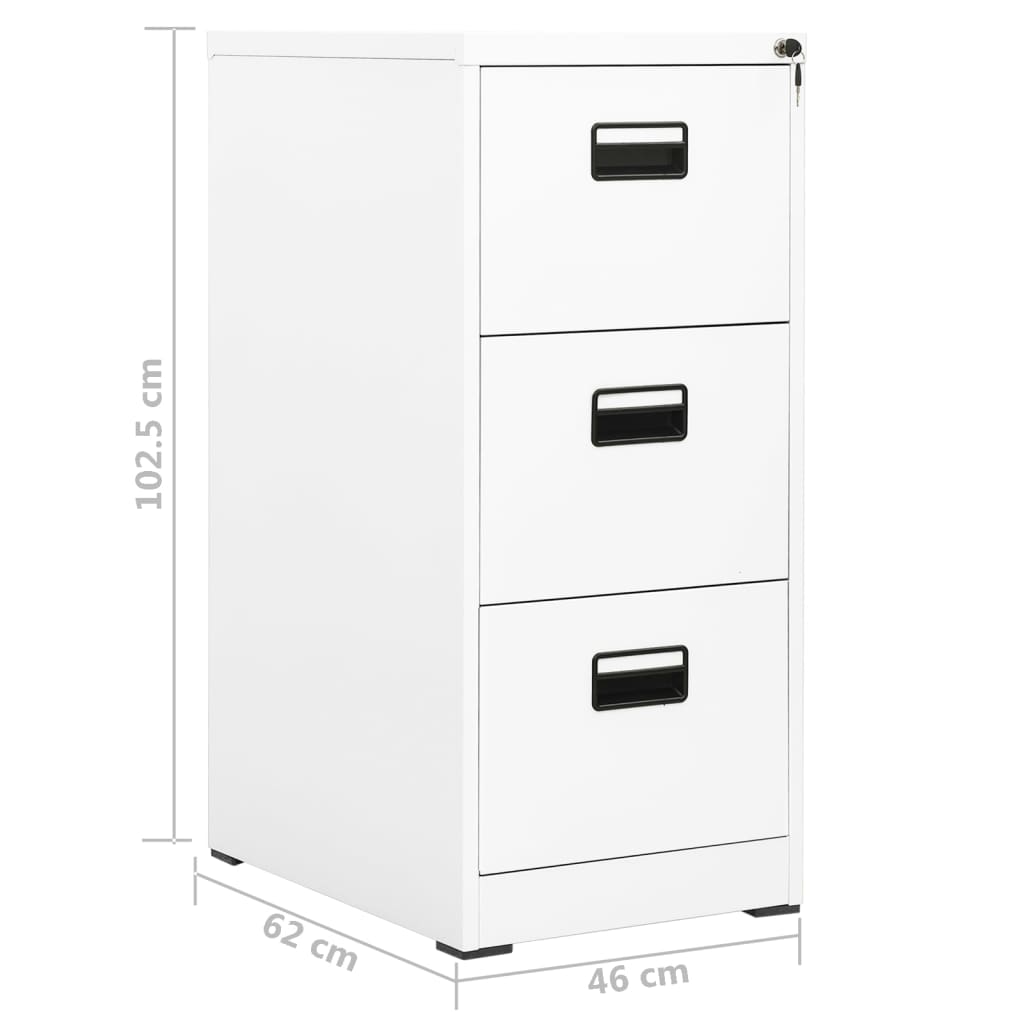 Arkivskap 46X62X102,5 Cm Stål Hvit