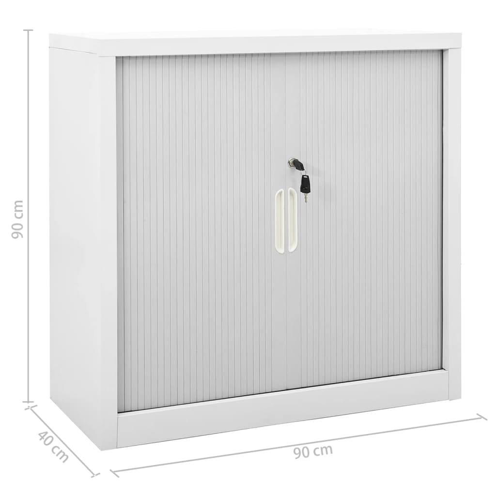 Skap Med Skyvedør 90X40X90 Cm Stål Grå