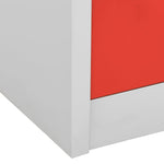 Oppbevaringsskap Lysegrå Og Rød 90X45X92,5 Cm Stål