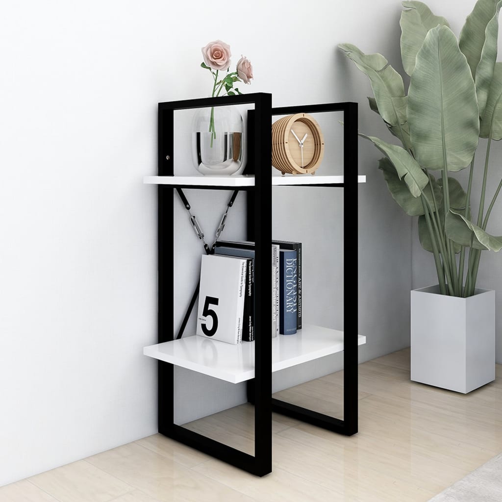 Bokhylle 2 Nivåer Hvit 40X30X70 Cm Konstruert Tre