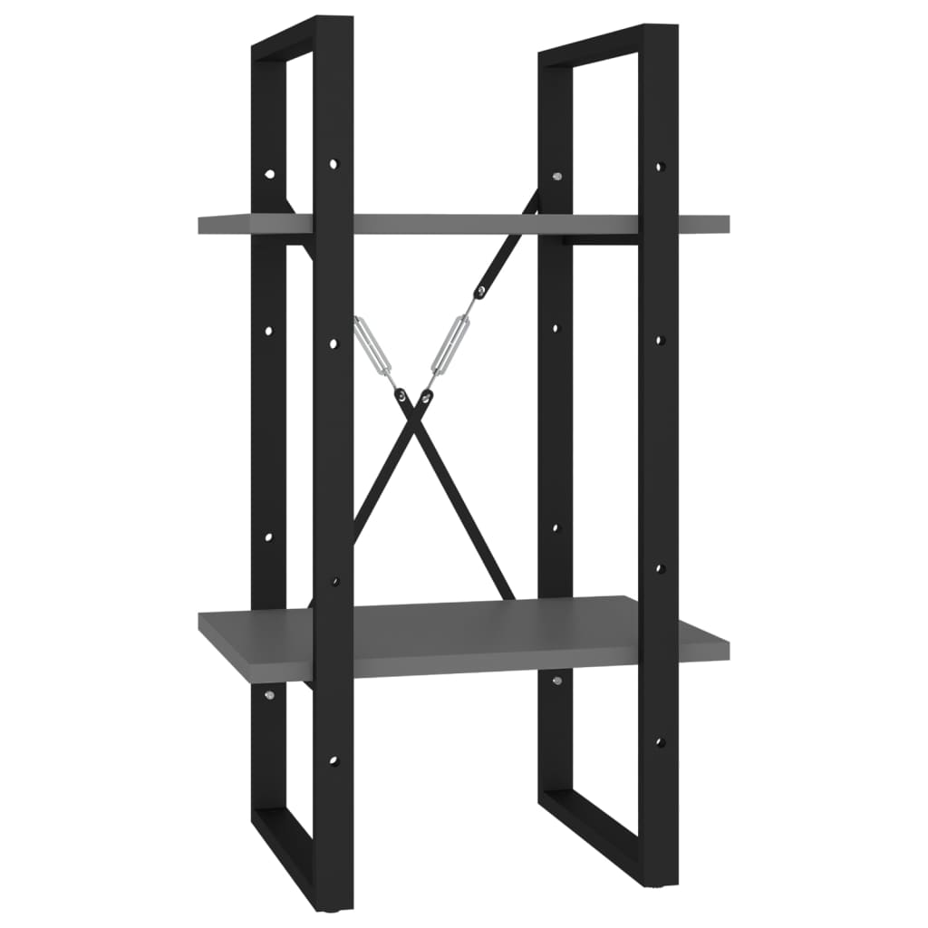 Bokhylle 2 Nivåer Grå 40X30X70 Cm Konstruert Tre