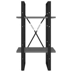 Bokhylle 2 Nivåer Grå 40X30X70 Cm Konstruert Tre