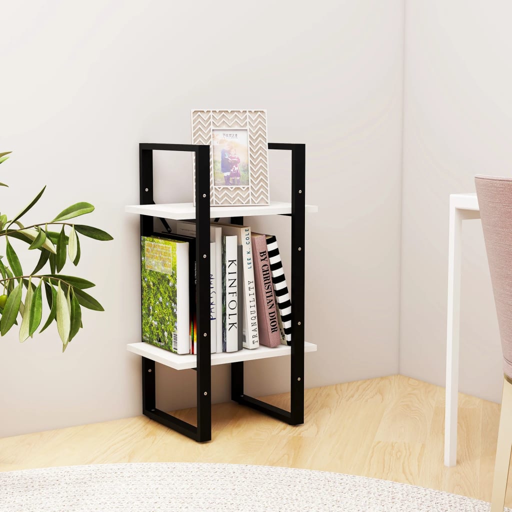Bokhylle 2 Nivåer Hvit 40X30X70 Cm Heltre Furu