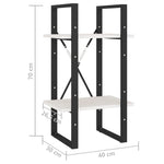 Bokhylle 2 Nivåer Hvit 40X30X70 Cm Heltre Furu