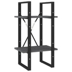 Bokhylle 2 Nivåer Grå 40X30X70 Cm Heltre Furu