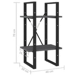 Bokhylle 2 Nivåer Grå 40X30X70 Cm Heltre Furu