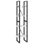 Bokhylle 4 Nivåer Hvit 40X30X140 Cm Heltre Furu