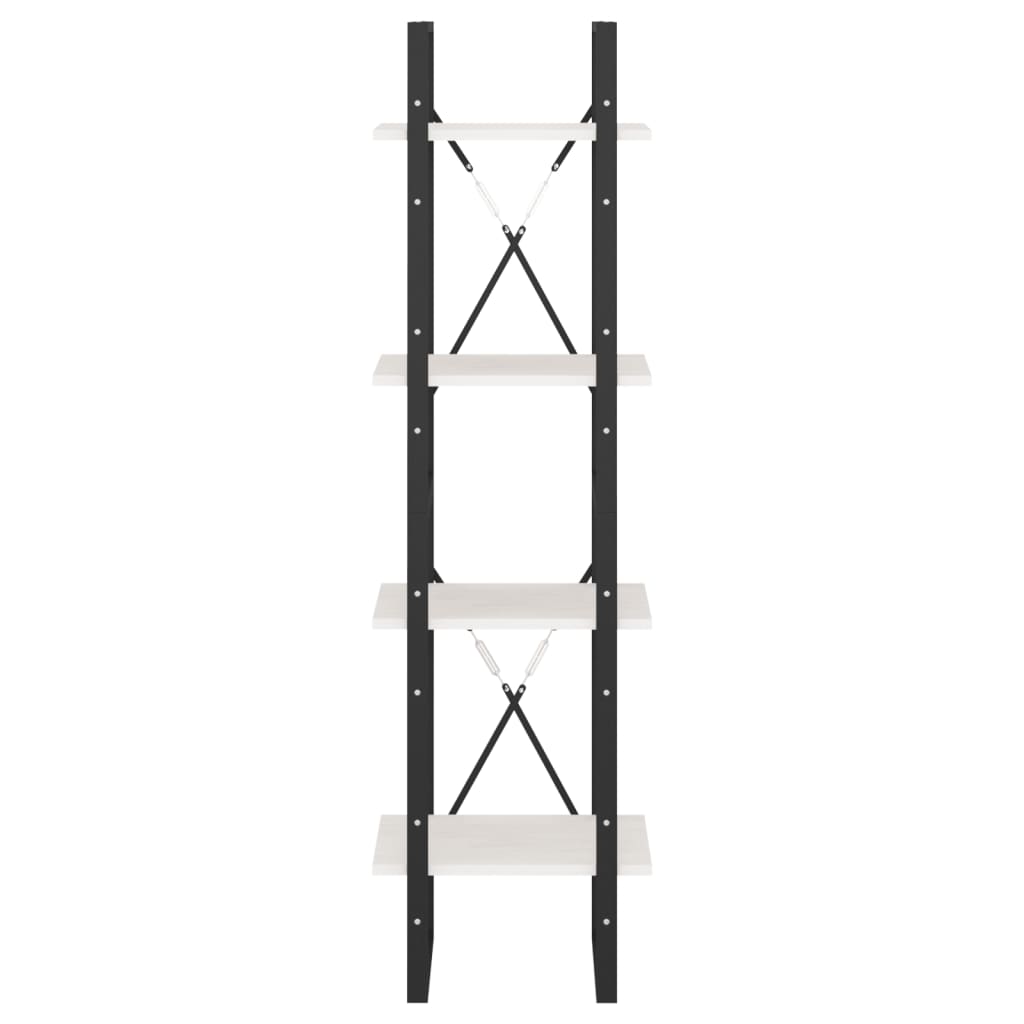 Bokhylle 4 Nivåer Hvit 40X30X140 Cm Heltre Furu